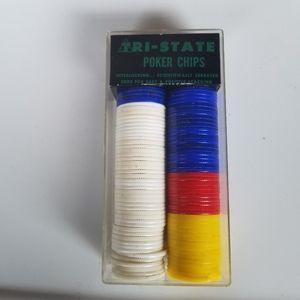 93 VTG TRI-STATE CASINO POKER PLAYER 1 1/2" CHIPS